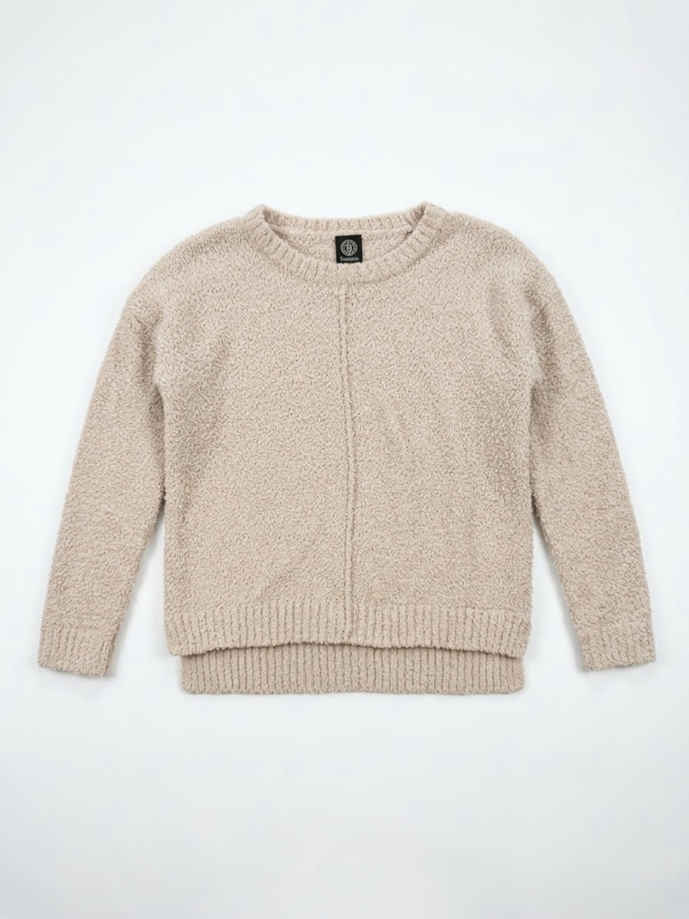 bobeau Taupe Cozy Crewneck Sweater